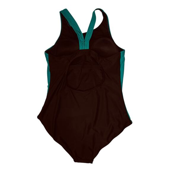 MyCharmo X-Large Athletic Swimsuit One-Piece Racerback UPF 50+ Colorblock Padded - Picture 4 of 5